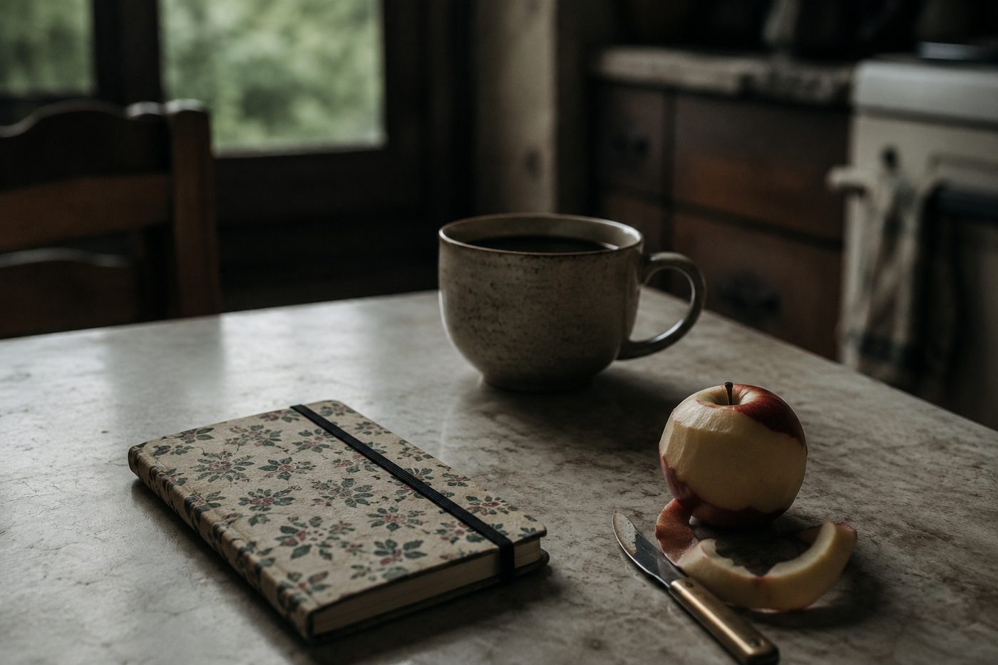 La libreta de hule de Anabel, en la mesa de la cocina
